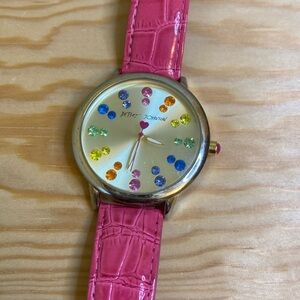 Betsy Johnson watch pink genuine leather